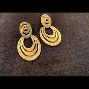 Silver designer earrings handmade by tatting.